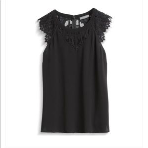 Brixon Ivy Jarred Lace Cap Sleeve Top Black 1X